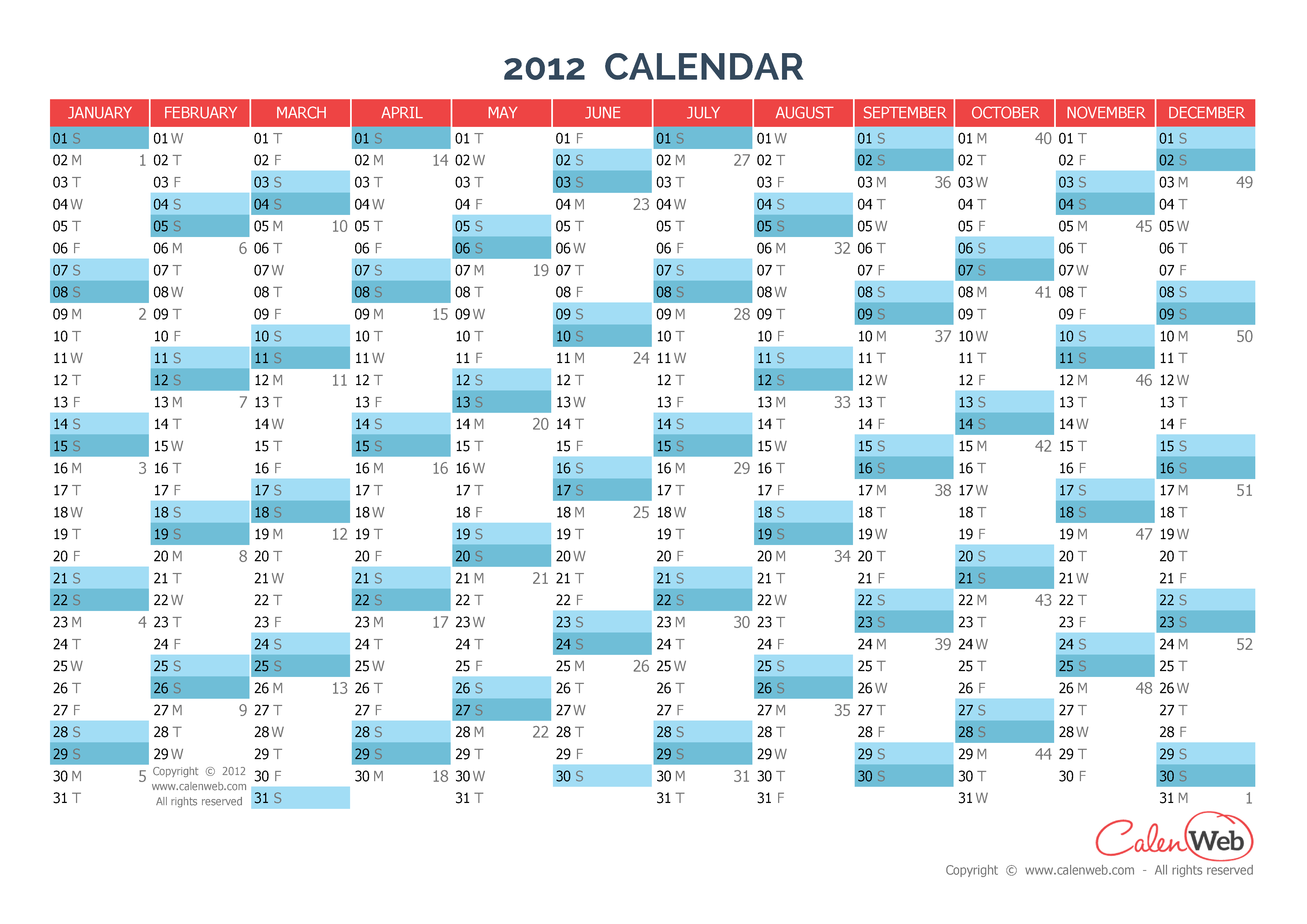 Yearly Calendar Year 12 Yearly Horizontal Planning Calenweb Com