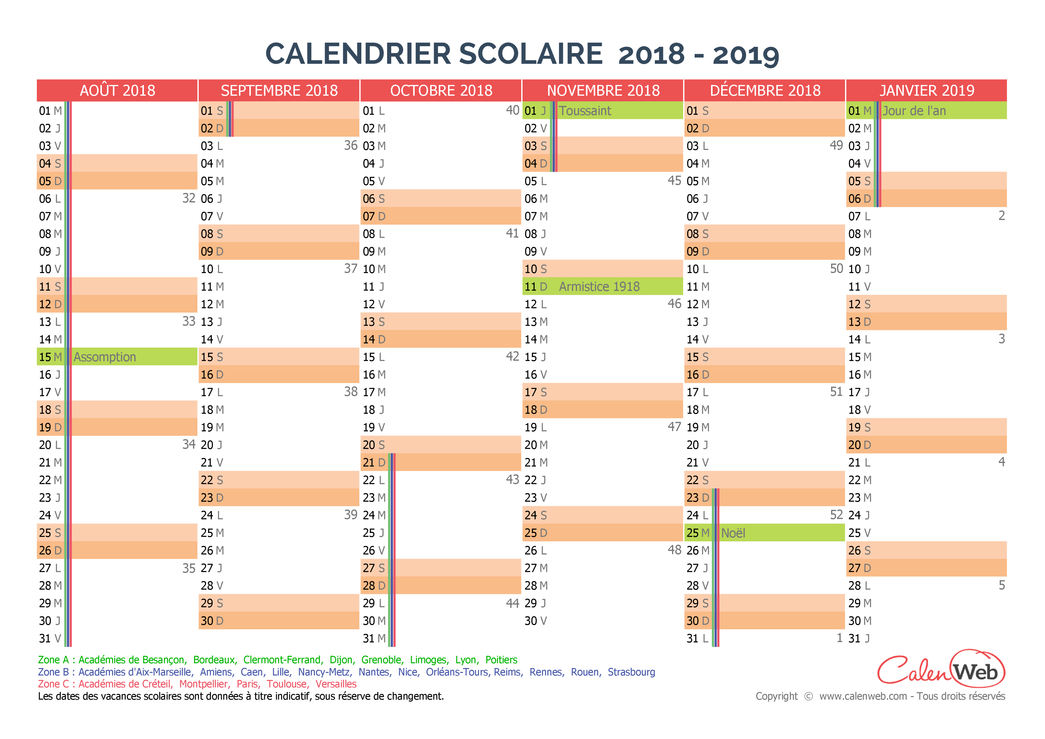 paix Moi Rivaliser calendrier scolaire a imprimer 2018 2019 remarquer ...